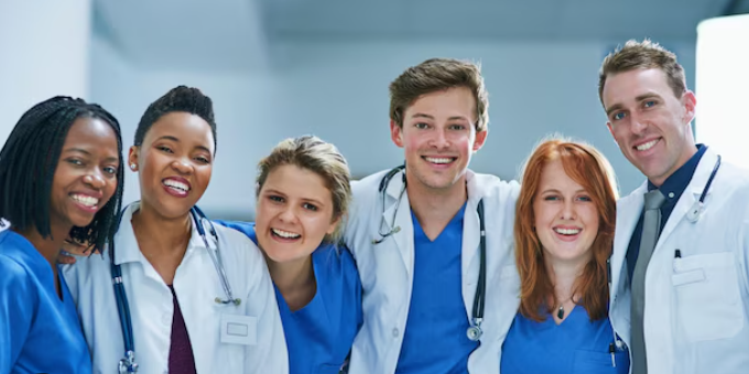 Caring healthcare team at Omega Health